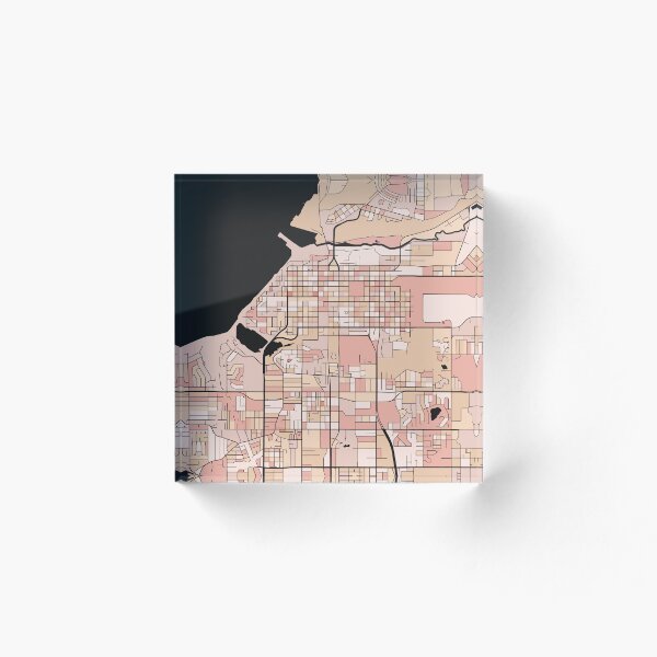 Item preview, Anchorage Map Pattern in Soft Pink Pastels designed and sold by PatternMaps.