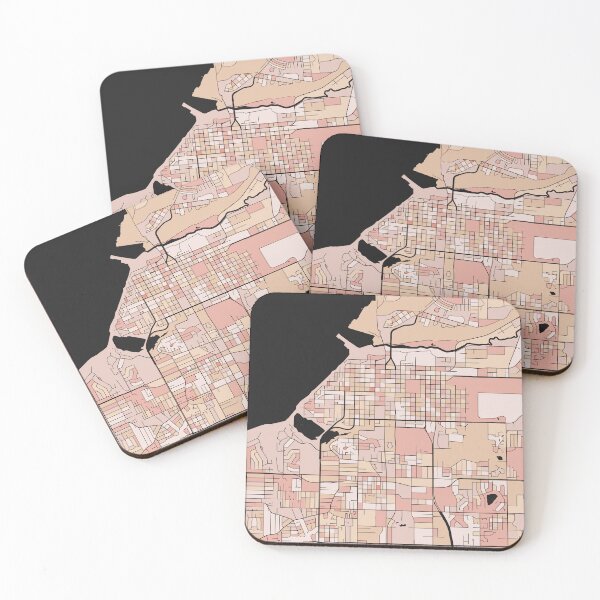Item preview, Anchorage Map Pattern in Soft Pink Pastels designed and sold by PatternMaps.