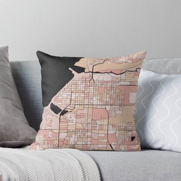 Artikelvorschau, Anchorage-Kartenmuster in zartrosa Pastelltönen entworfen und verkauft von PatternMaps.
