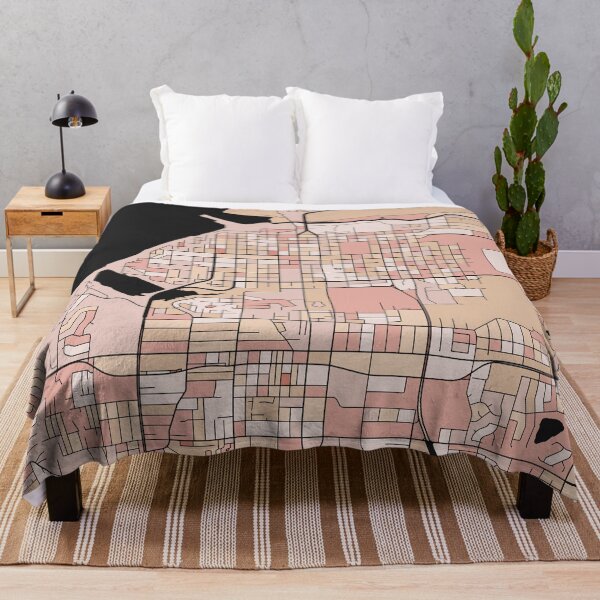 Item preview, Anchorage Map Pattern in Soft Pink Pastels designed and sold by PatternMaps.