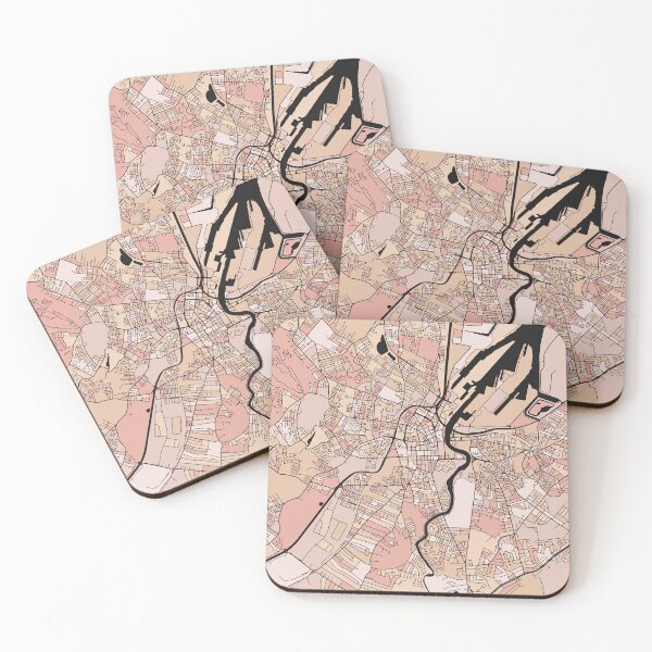 Item preview, Belfast Map Pattern in Soft Pink Pastels designed and sold by PatternMaps.
