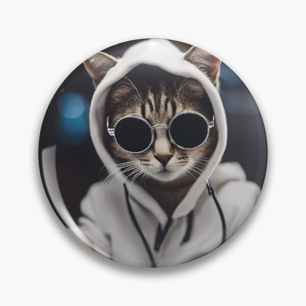 Artikelvorschau, Ethische Hackerkatze mit Kapuzenpullover entworfen und verkauft von RK - Shop.