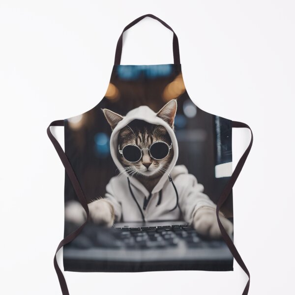 Item preview, Ethical hacker cat with hoodie designed and sold by RK - Shop.