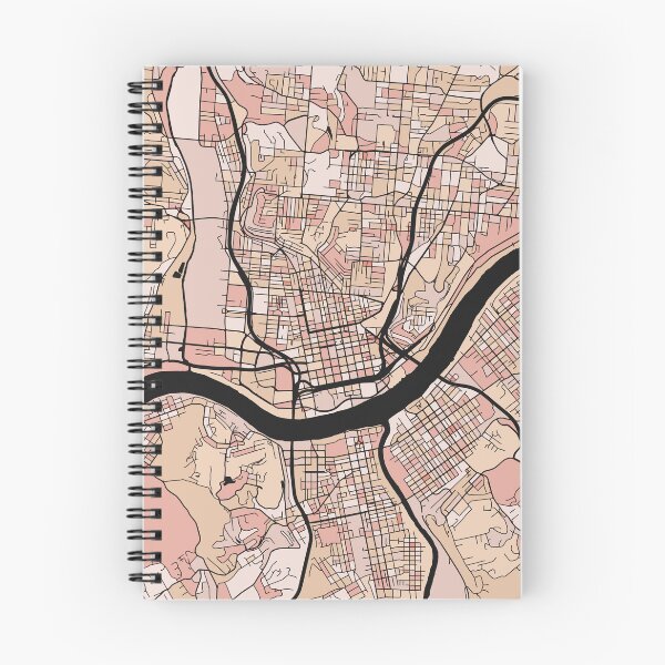 Item preview, Cincinnati Map Pattern in Soft Pink Pastels designed and sold by PatternMaps.