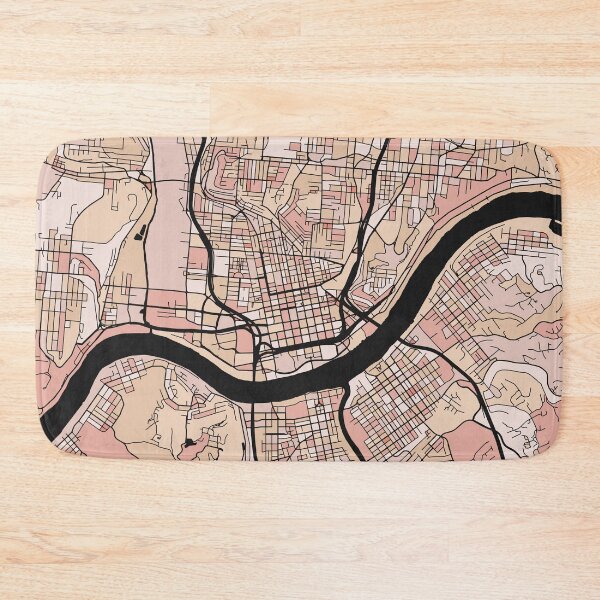 Item preview, Cincinnati Map Pattern in Soft Pink Pastels designed and sold by PatternMaps.