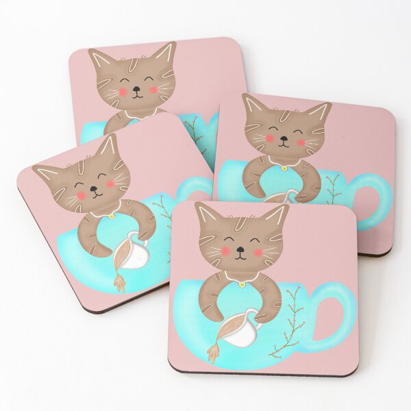 Item preview, Little cat with coffee cup.  designed and sold by Onanong2531.