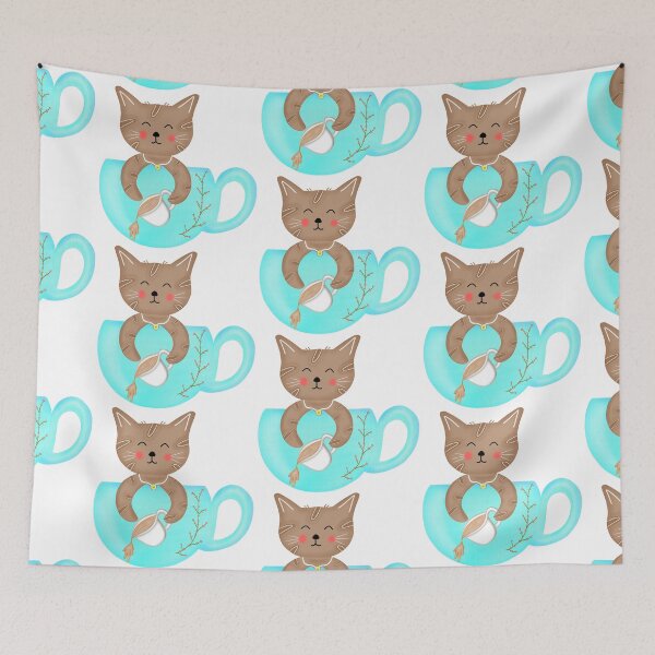 Item preview, Little cat with coffee cup.  designed and sold by Onanong2531.