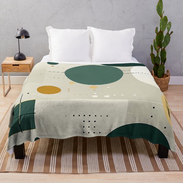 Artikelvorschau, Elegantes kreisförmiges Gitter: Design in Waldgrün, Gold und Antikweiß entworfen und verkauft von PaintbrushPlace.