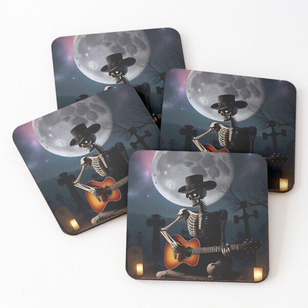 Item preview, Lonely Skeleton Playing Guitar in the Moonlit Mausoleum designed and sold by ratchawoot.