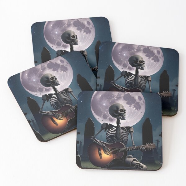 Item preview, Lonely Skeleton Playing Guitar in the Moonlit Mausoleum designed and sold by ratchawoot.