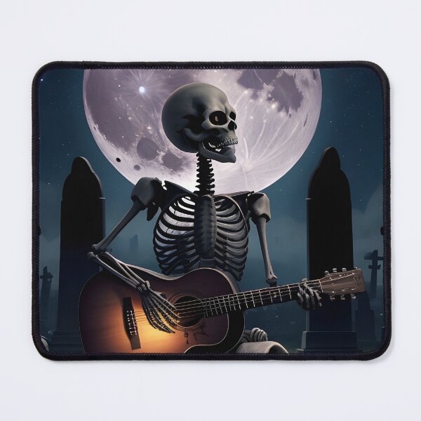 Item preview, Lonely Skeleton Playing Guitar in the Moonlit Mausoleum designed and sold by ratchawoot.