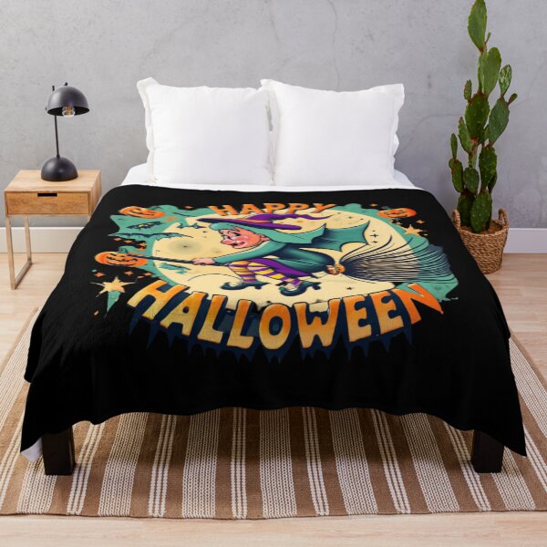 Item preview, Cute Funny Spooky Colorful Halloween Witch on a Broom designed and sold by MorielleKC.