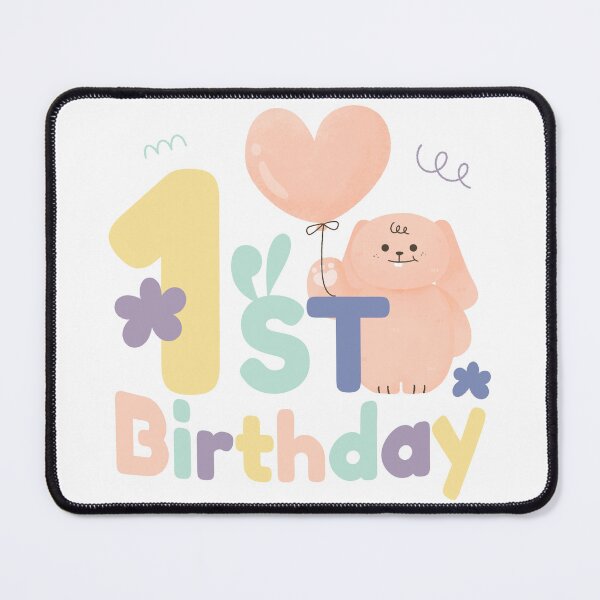 Item preview, 1st Birthday squad - cute kawaii baby bunny balloon party designed and sold by TNwandesignart.