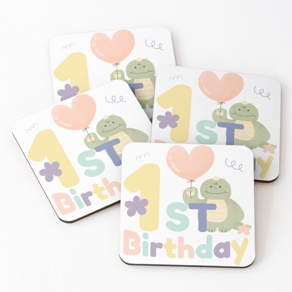 Item preview, 1st Birthday squad - cute kawaii baby dino balloon party designed and sold by TNwandesignart.