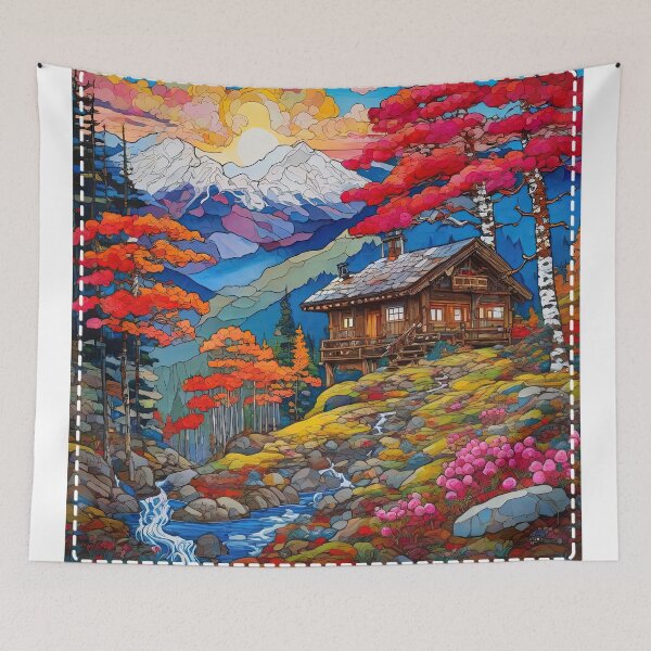 Item preview, autumn landscape with birch trees, dwarf pines and many designed and sold by Natcharee.