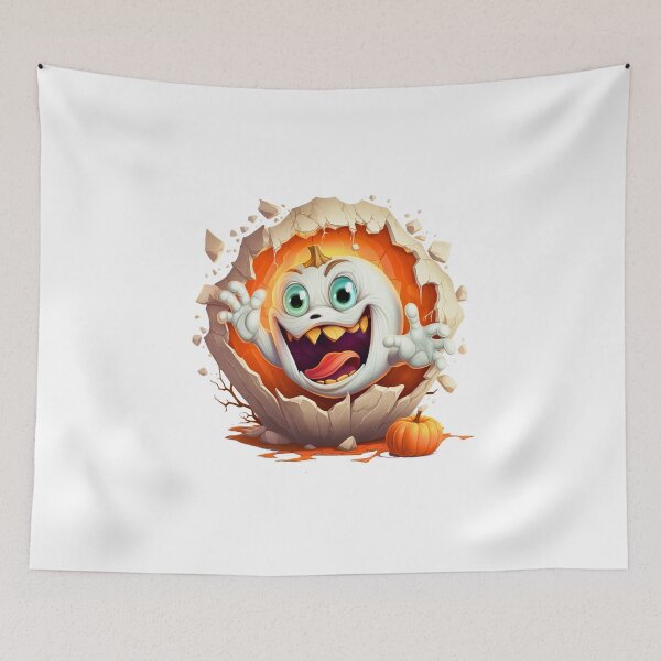 Item preview, Cartoonish White Pumpkin Monster's Halloween Tee designed and sold by Moisky Patterns.