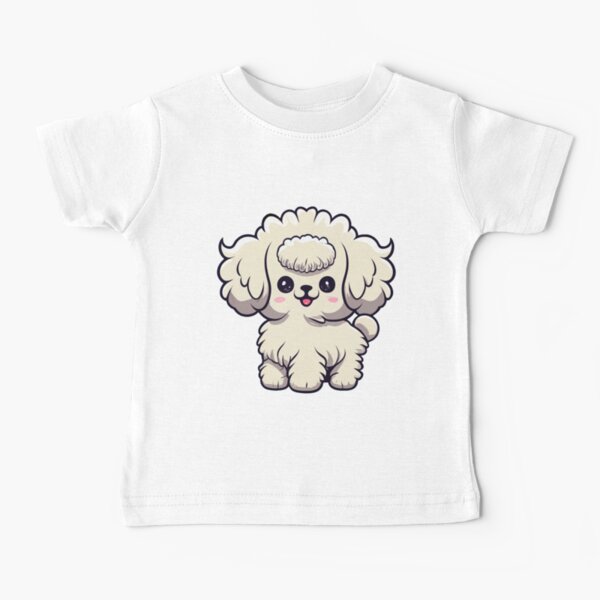 Item preview, Cute Toy Poodle, Kawaii, Blue Background  designed and sold by PaintedDaisies.