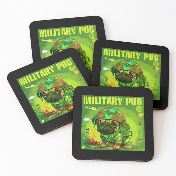 Item preview, Pug in the Military 14 designed and sold by RedBluffTraders.