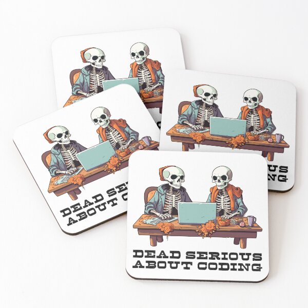 Item preview, Web Developer Skeletons Dead Serious About Coding  designed and sold by skullcap-prints.