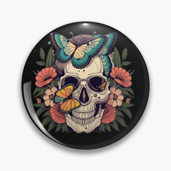 Item preview, Skull With Butterflies designed and sold by TrendyPalette.