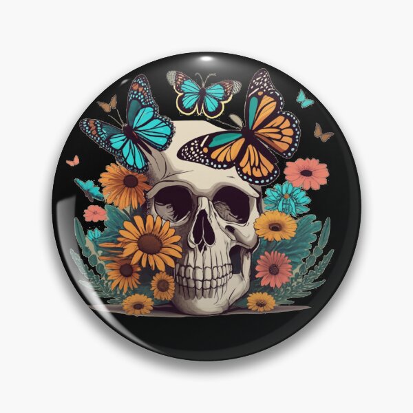 Item preview, Skull With Butterflies designed and sold by TrendyPalette.