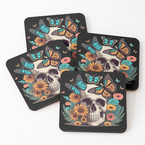 Item preview, Skull With Butterflies designed and sold by TrendyPalette.