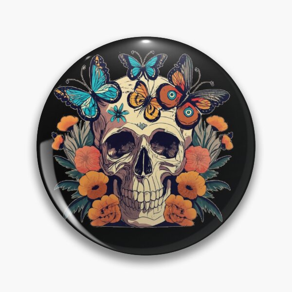 Item preview, Skull With Butterflies designed and sold by TrendyPalette.