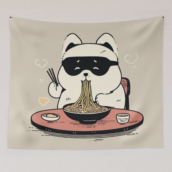 Item preview, Corgi Eating Ramen Noodles designed and sold by DioSo.