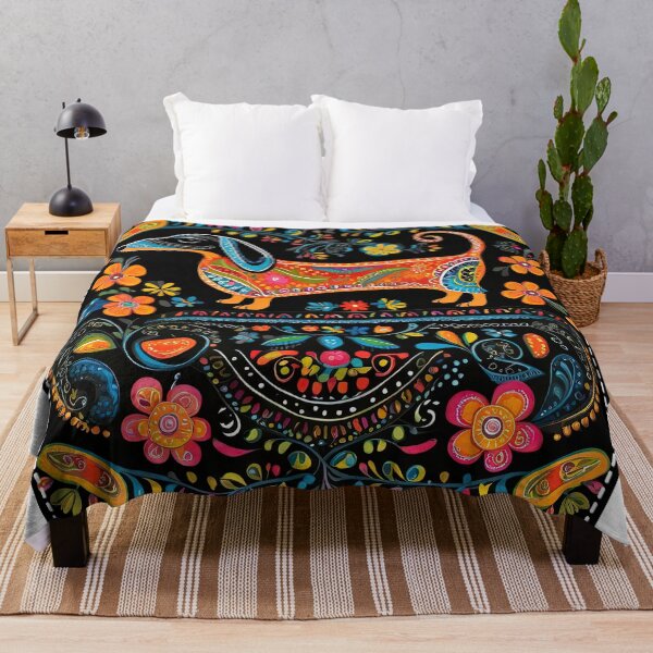 Item preview, Long dachshund in Mexican folk art style designed and sold by Natcharee.