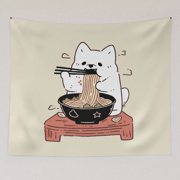 Item preview, Corgi Eating Ramen Noodles designed and sold by DioSo.