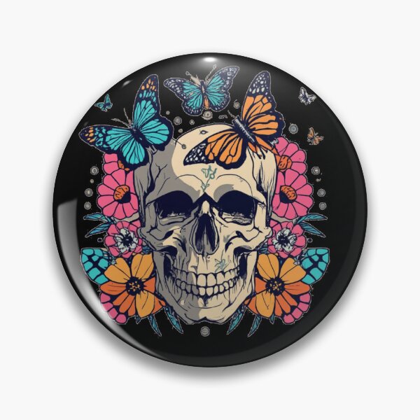 Item preview, Skull With Butterflies designed and sold by TrendyPalette.