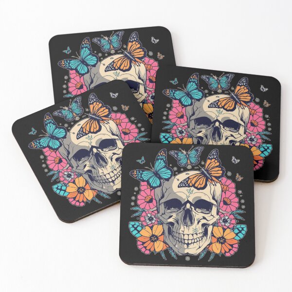 Item preview, Skull With Butterflies designed and sold by TrendyPalette.