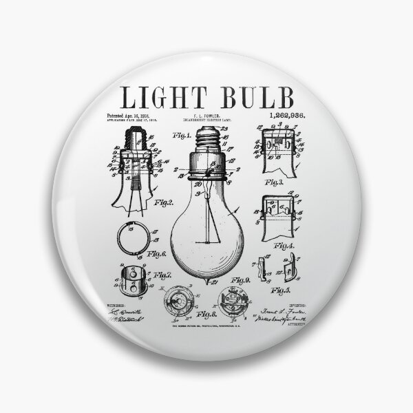 Item preview, Light Bulb Electrician Bright Idea Vintage Patent Print designed and sold by GrandeDuc.