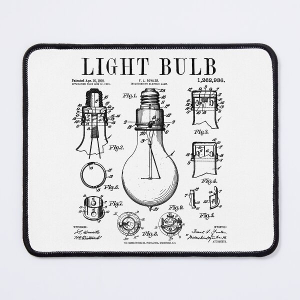 Item preview, Light Bulb Electrician Bright Idea Vintage Patent Print designed and sold by GrandeDuc.