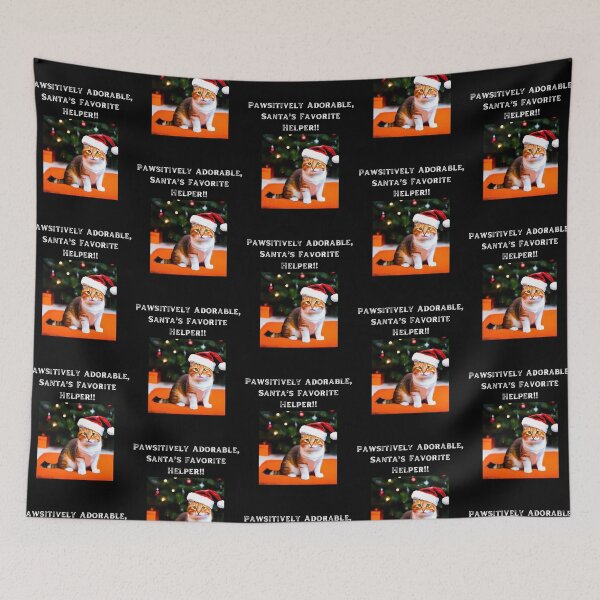 Artikelvorschau, Katze im Weihnachtsmütze entworfen und verkauft von Tinytrends.