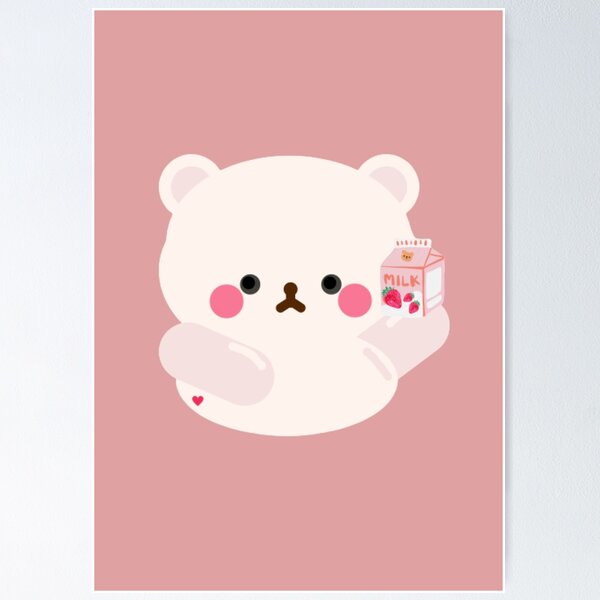 Cute Milk Mocha Bear Dream Lovers Love Hugs Kisses Valentine Poster