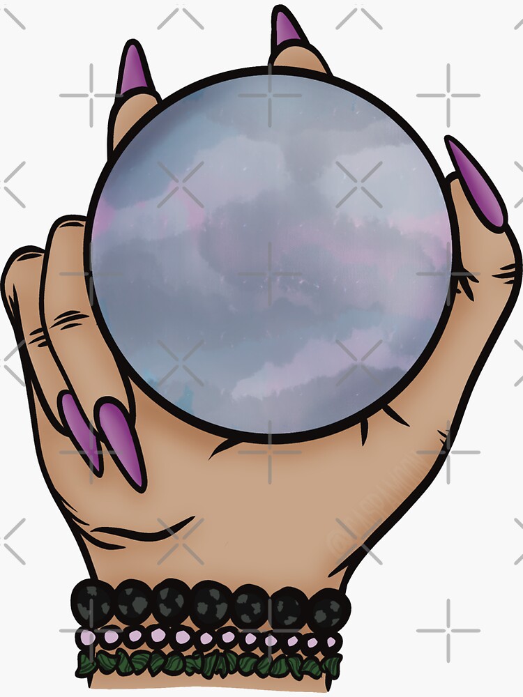 Artwork view, Crystal Ball Witch Hand designed and sold by CaspaMoon