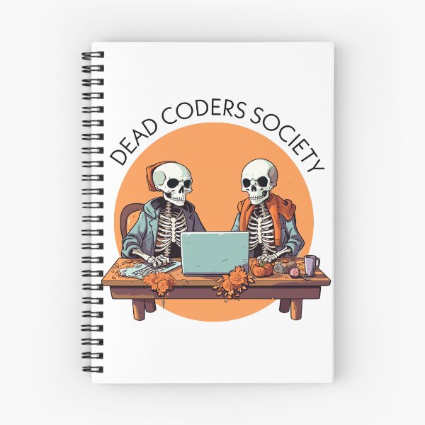 Item preview, Dead Coders Society Funny Web Developer Skeletons designed and sold by skullcap-prints.