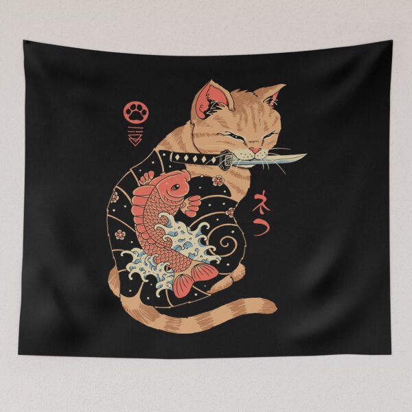 Item preview, Carp Tattooed Cat designed and sold by ELIABASSER.