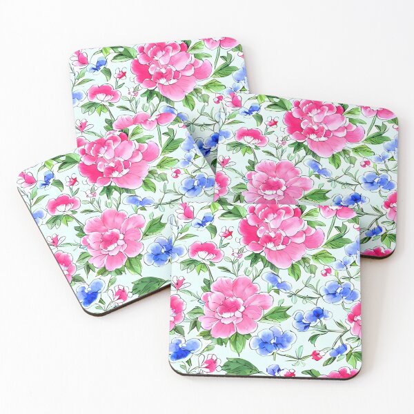 Item preview, Small flowers and leaves on light green designed and sold by SophieClimaArt.