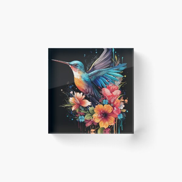 Item preview, Vibrant Hummingbird on Flower designed and sold by Win Hardy.