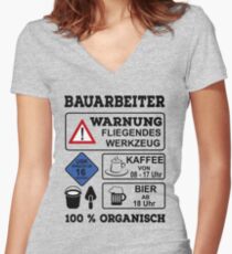 construction worker Women's Fitted V-Neck T-Shirt