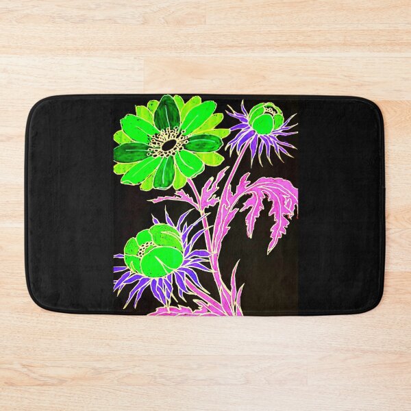 Item preview, Green and purple flowers on black designed and sold by angel1.