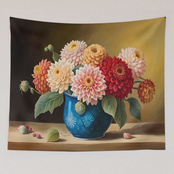 Item preview, Terracotta Pot - Peonies in a Blue Vase designed and sold by ART-VUVULE.