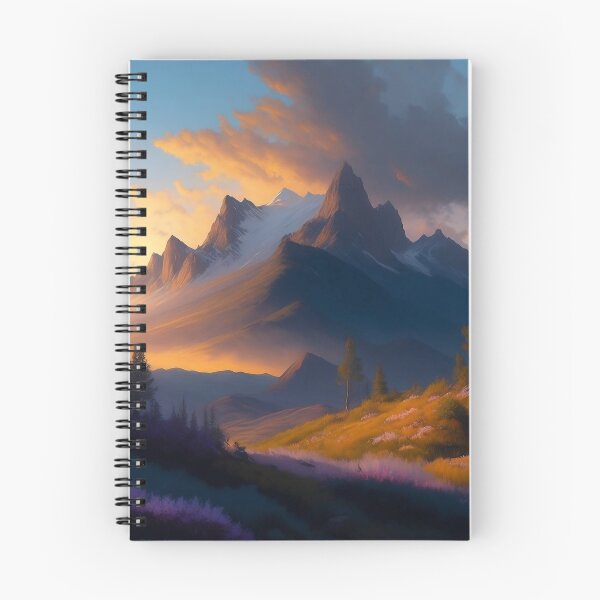Aperçu de l'œuvre peinture à l'huile de montagnes de printemps créée et vendue par ArkieVisuals.
