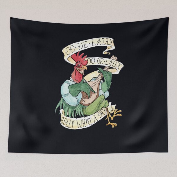 Item preview, Alan-A-Dale Rooster  OO-De-Lally Golly What A Day Tattoo Watercolor Painting Robin Hood designed and sold by RODNEYHOUST.