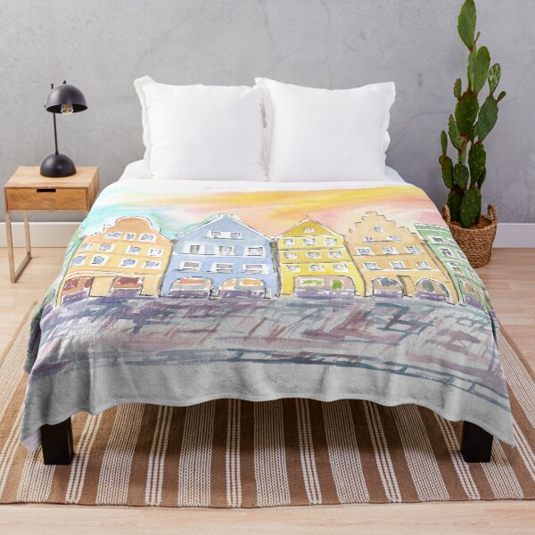 Item preview, Typical Bavarian Colorful Gothic Old Town Houses designed and sold by artshop77.