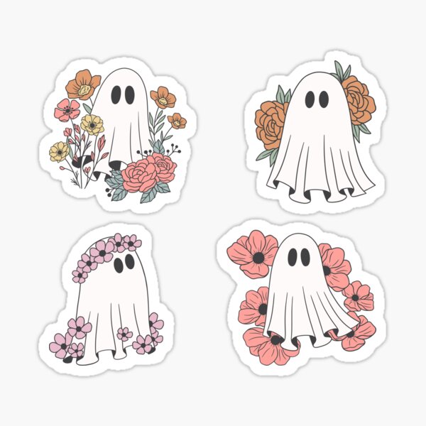 Artikel-Vorschau von Lustiger Geist mit Blumen für Halloween, designt und verkauft von Reda Ls ⭐️⭐️⭐️⭐️⭐️.