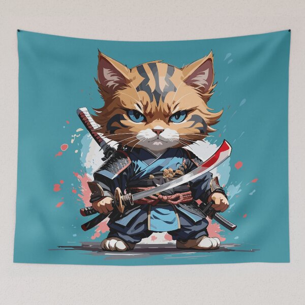 Item preview, Whiskered Warrior designed and sold by PixelStroke.