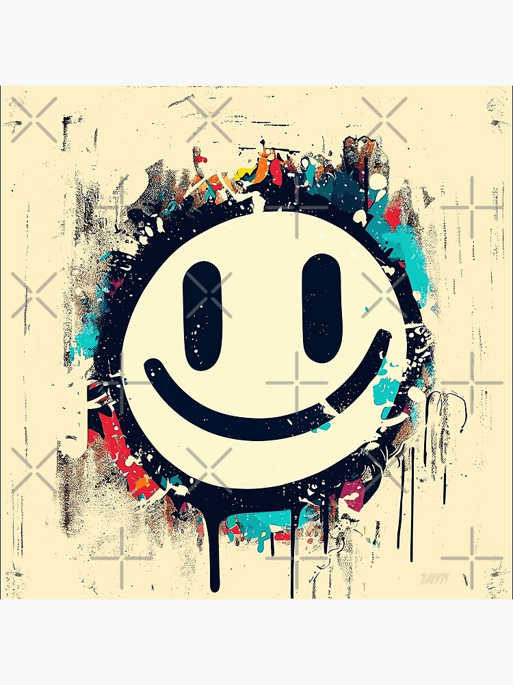 Street Art retro graffiti vintage Smile face